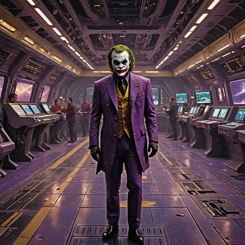 Joker vs. Kirk on Enterprise Bridge in Fantasy Art