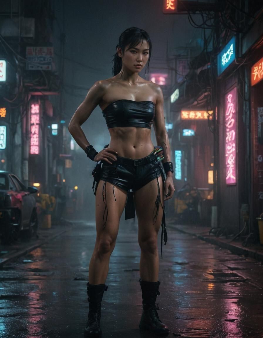 Cyberpunk Vietnamese Woman in Sci-Fi World