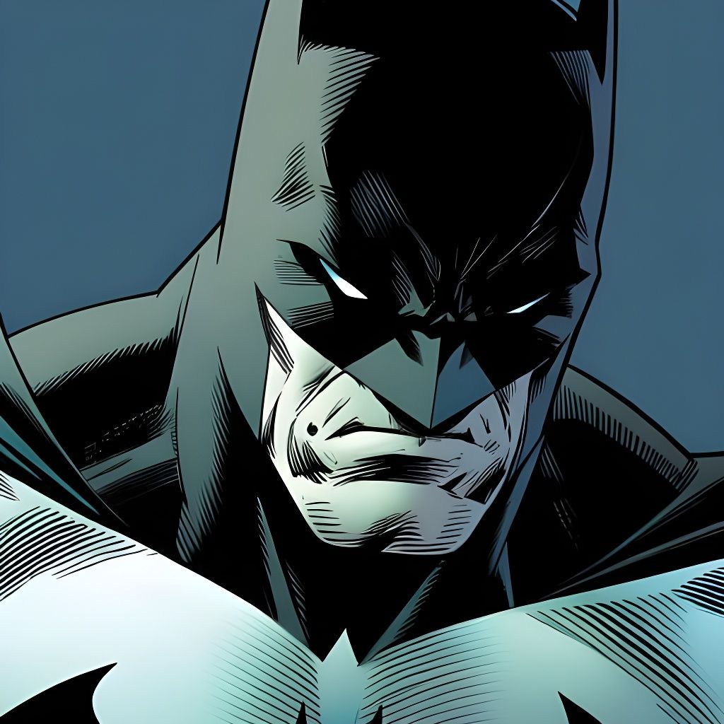 Intense Batman Close-Up in Classic Comic Style