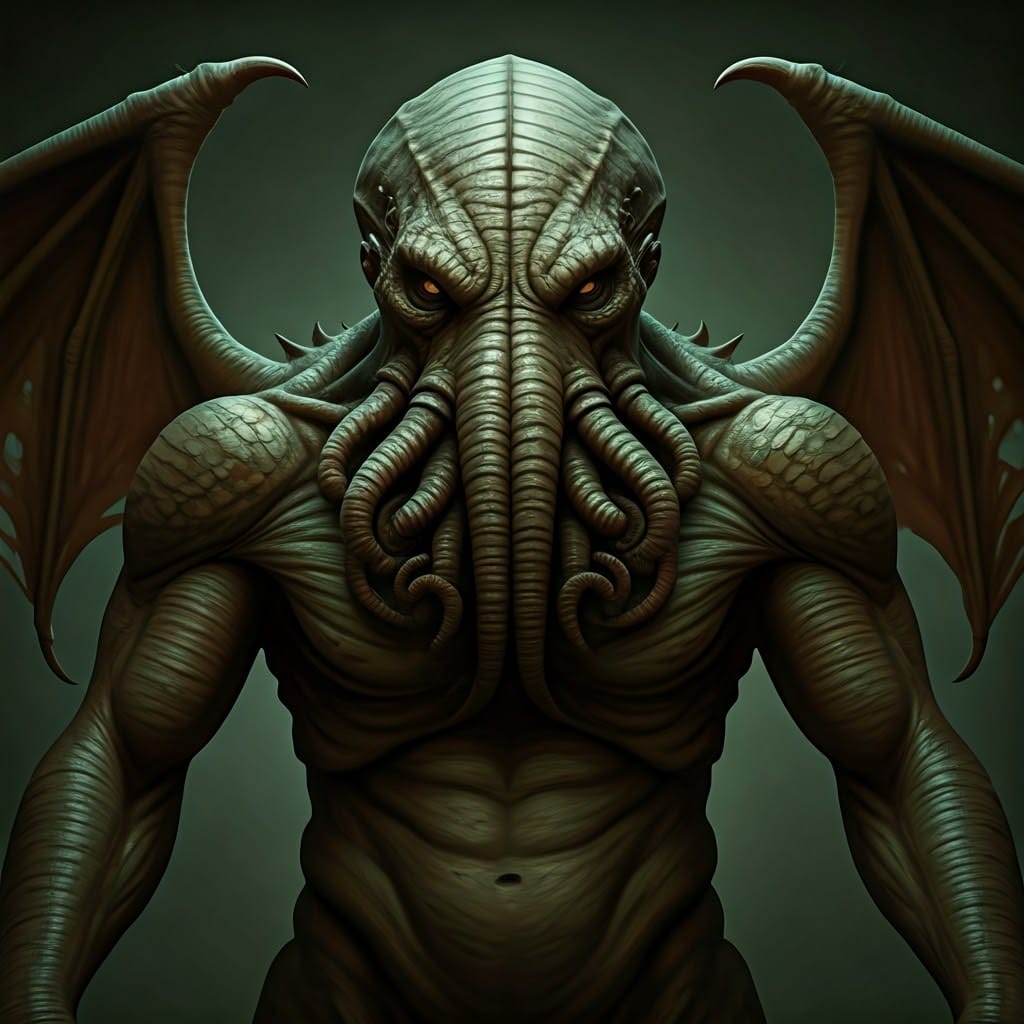Realistic Cthulhu Close-up: Dark Fantasy Art