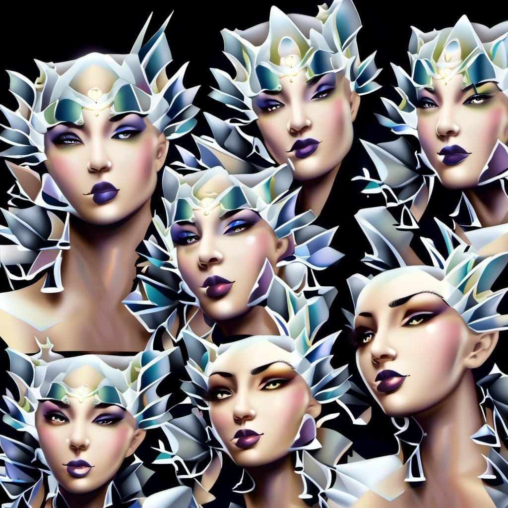 Surreal Hearts: A Dark, Detailed Rendering