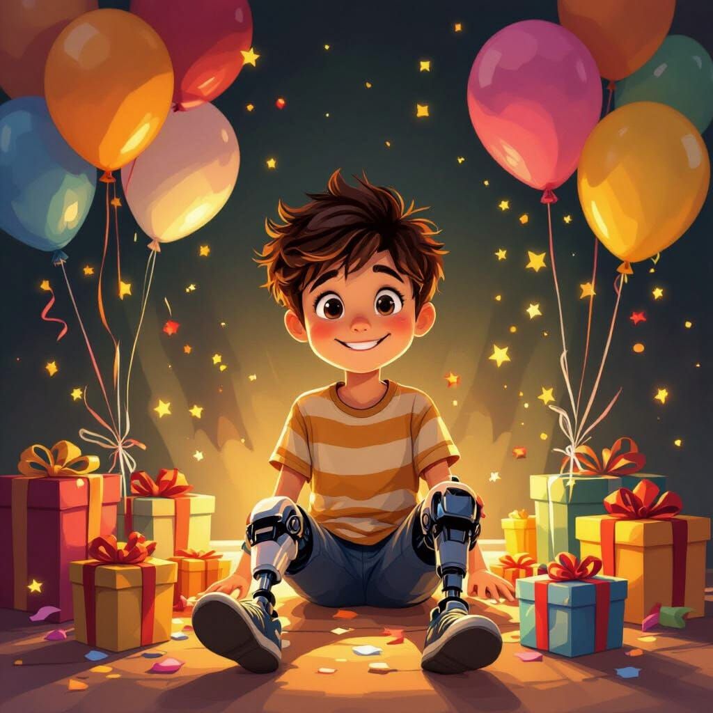 Joyful Birthday Celebration for Boy Overcoming Challenges
