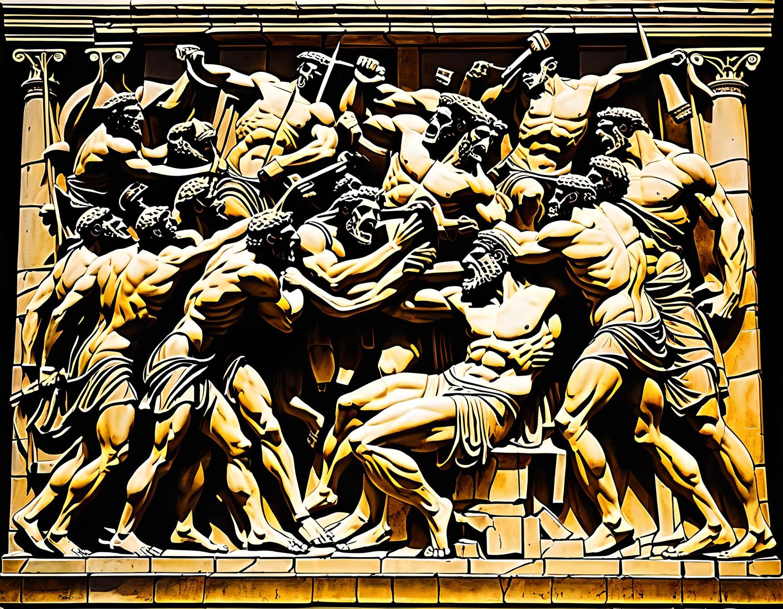 Minotaur's Tribute: A Scene of Mythological Devouring