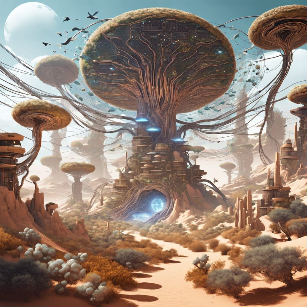 A dreamlike desert landscape