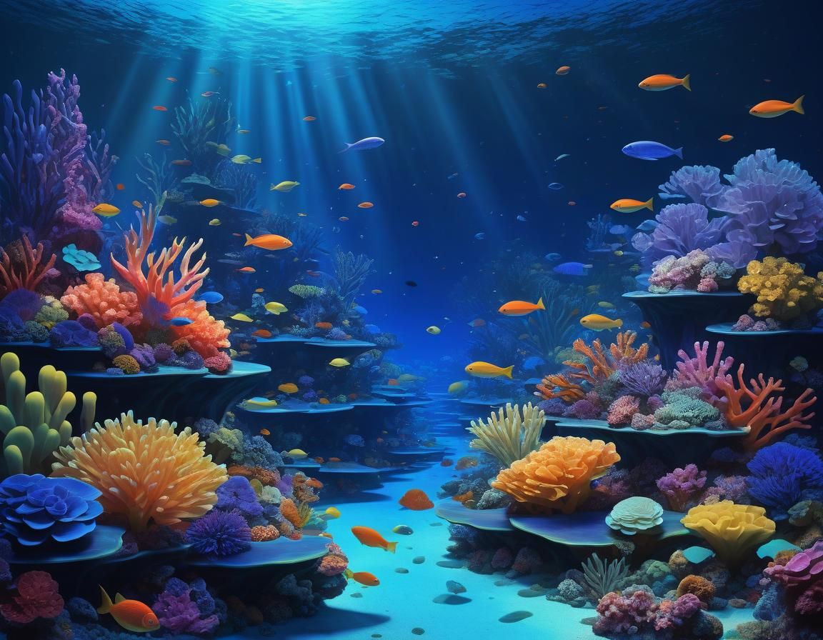 Magical Coral Reef: Abstract Surreal Digital Art