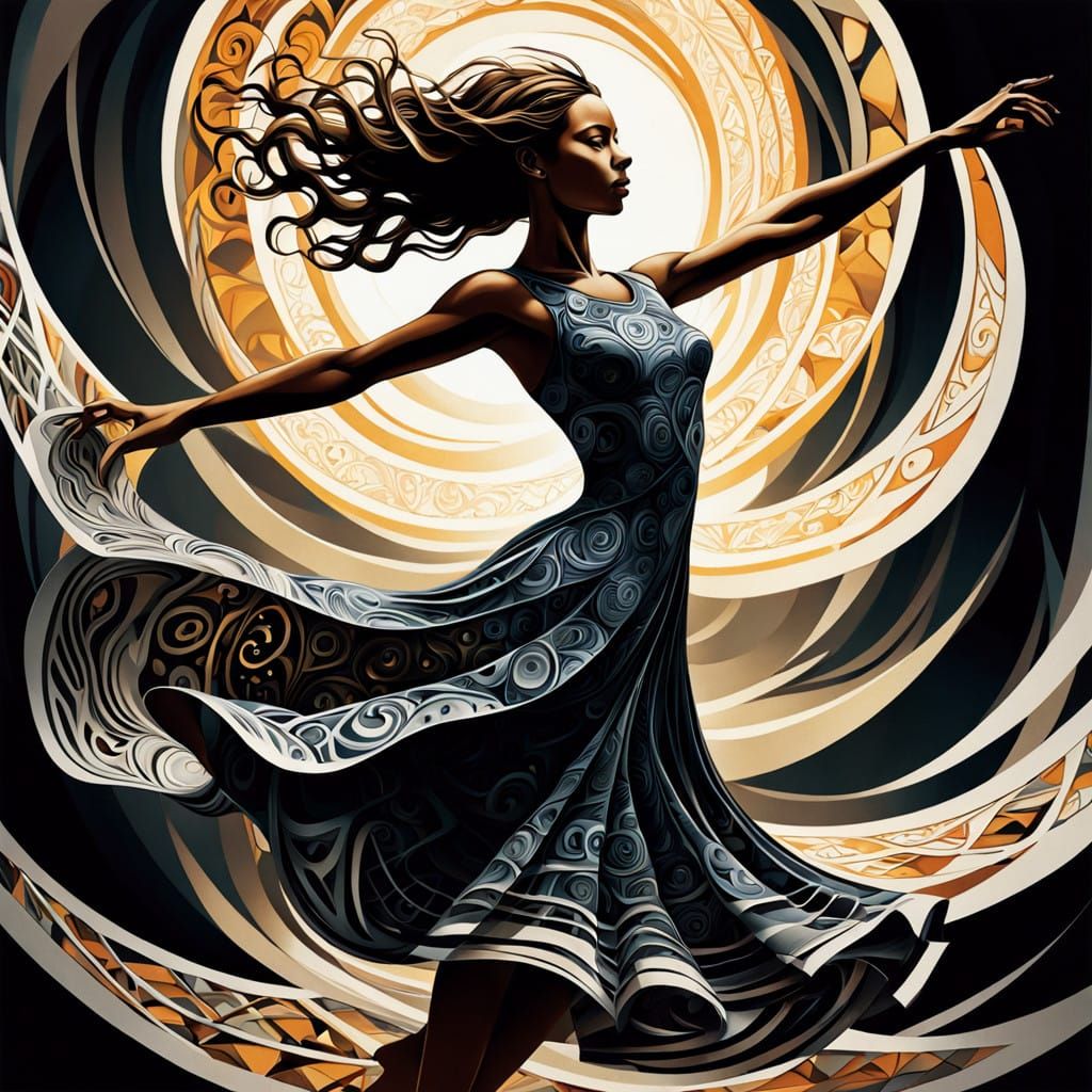 Dreamy Dancing Silhouette in Golden Light