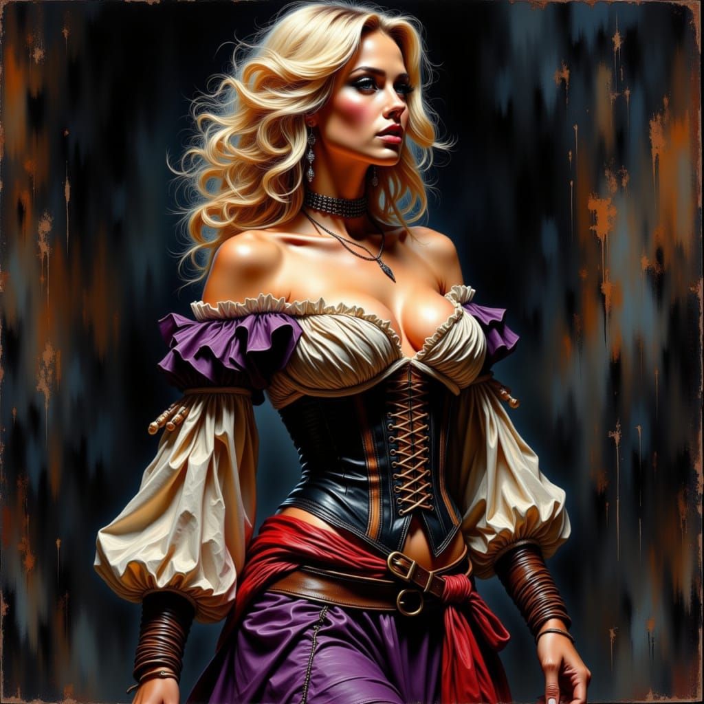 Voluptuous Smuggler in 1700s Tavern