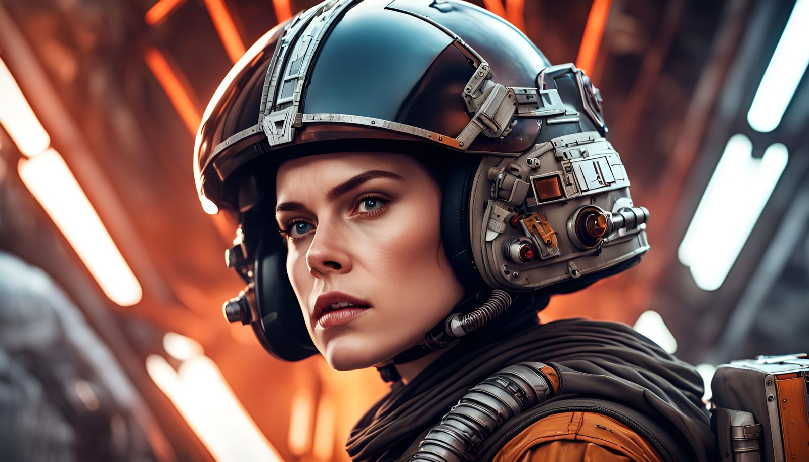 Daisy Ridley as Rebel Pilot: Detailed Matte Painting