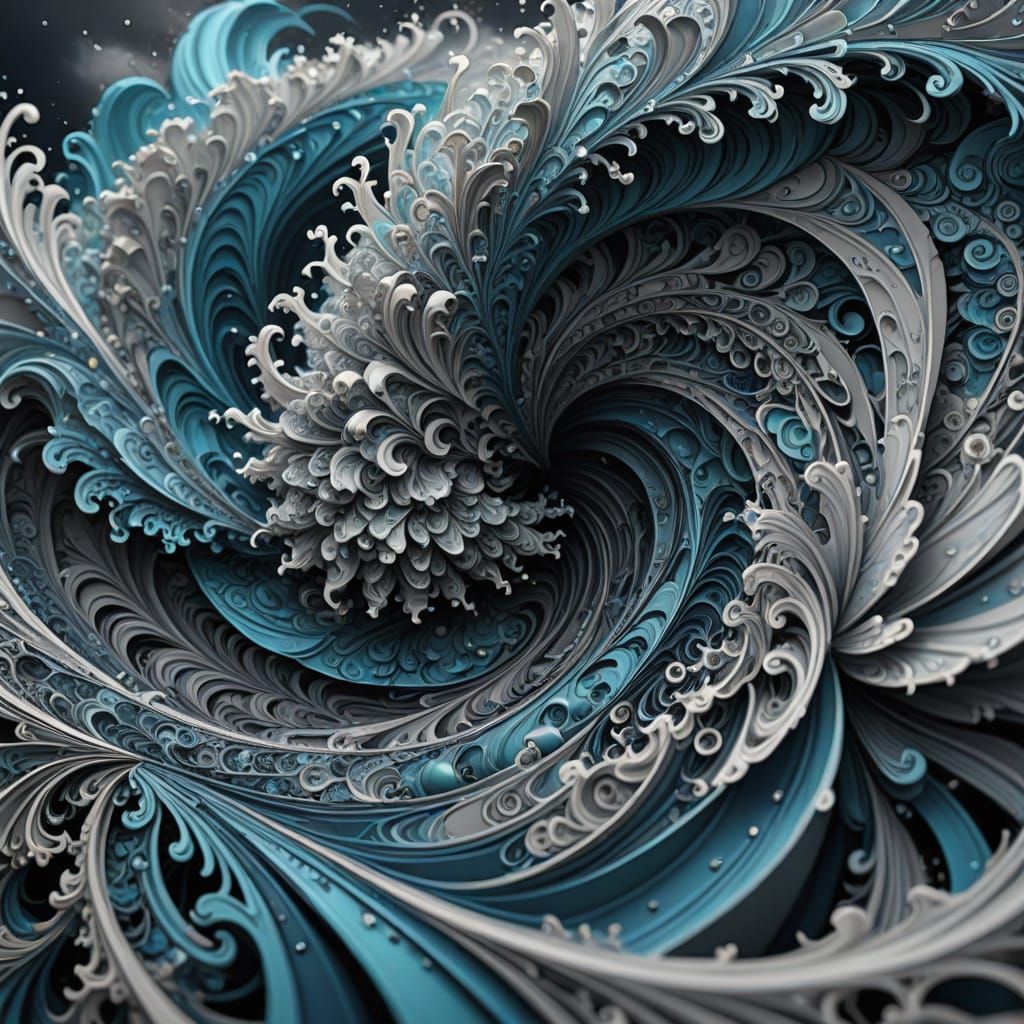 Abstract Hurricane Vortex Over Florida Keys