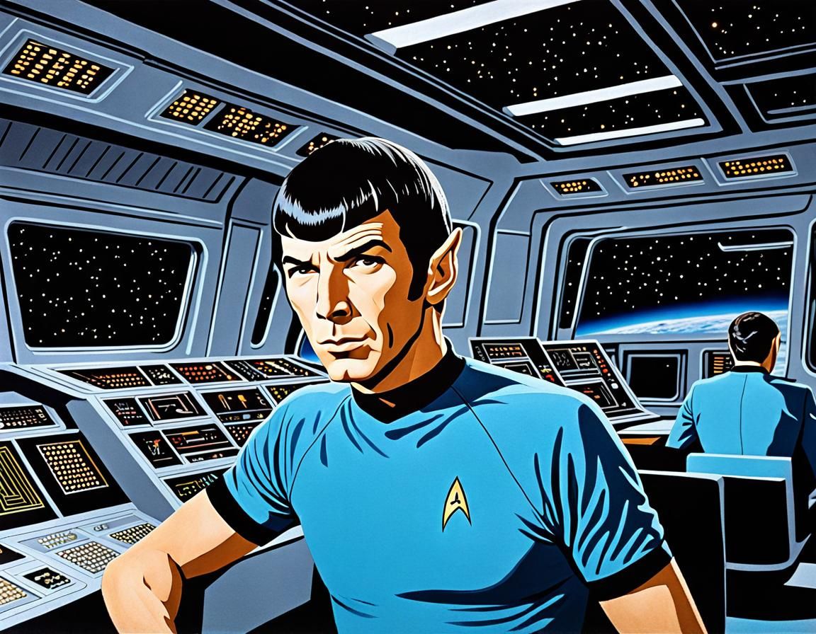 Spock Portrait as Oil Painting, Star Trek