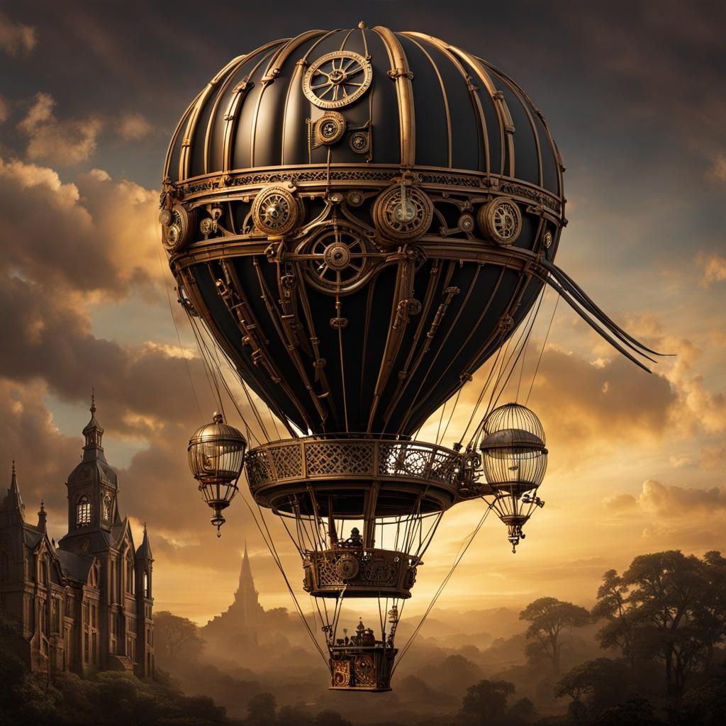 Steampunk hot air balloon