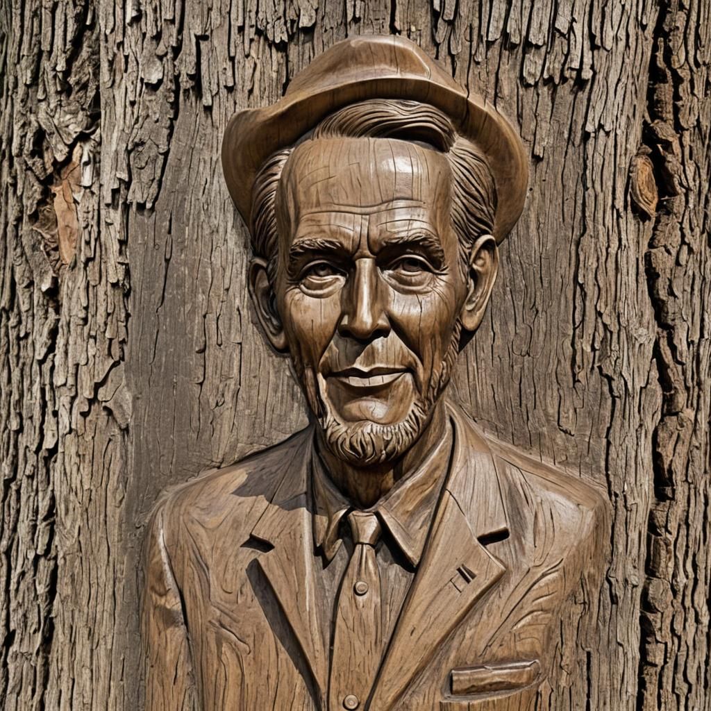 Hank Williams: Live Oak Carving of Western Swing King
