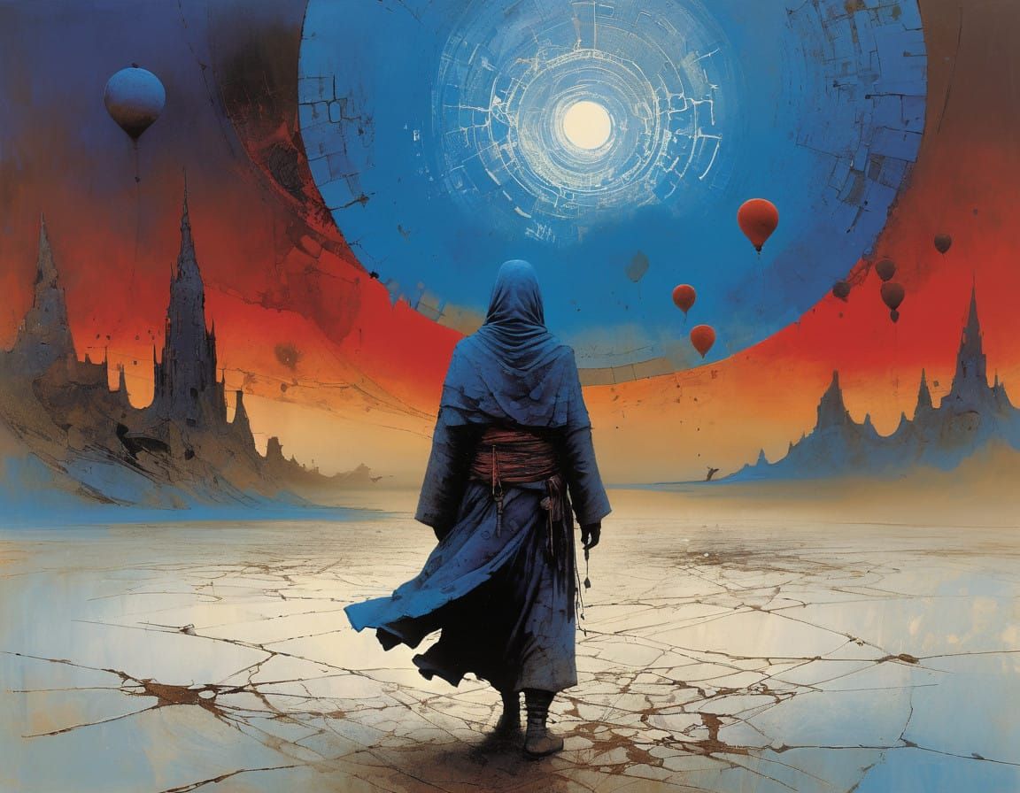 Ethereal Nomad Lost in Moody Dreamscapes