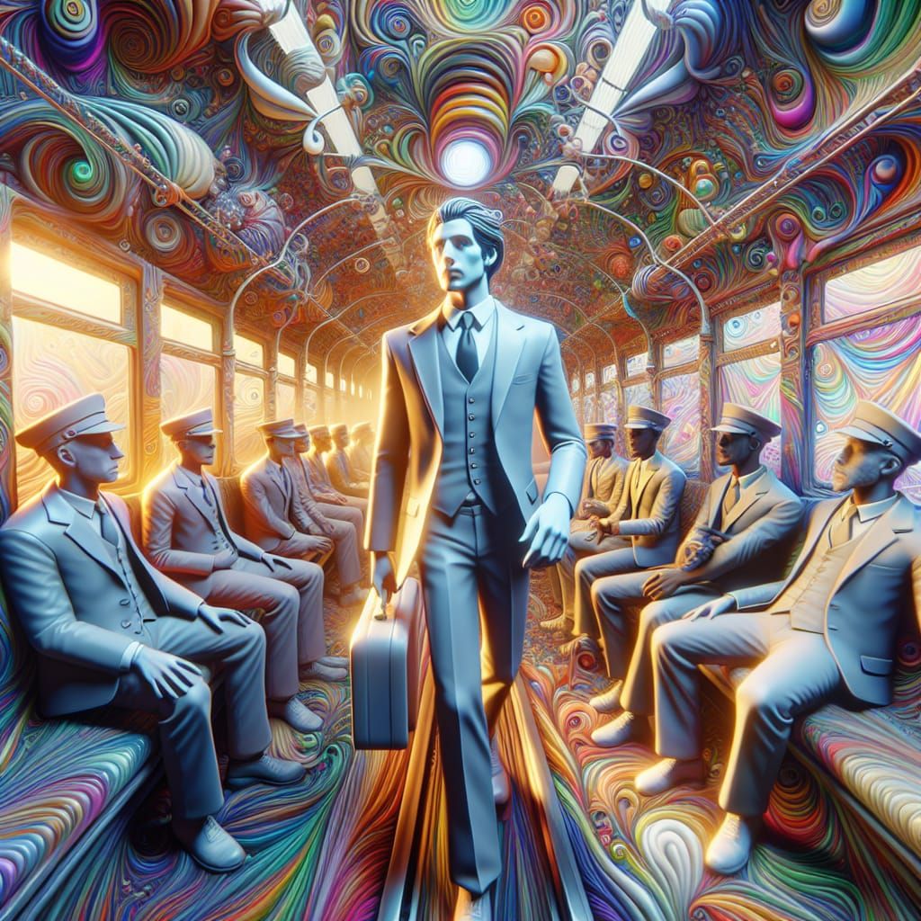 Plasticine porters with looking glass ties