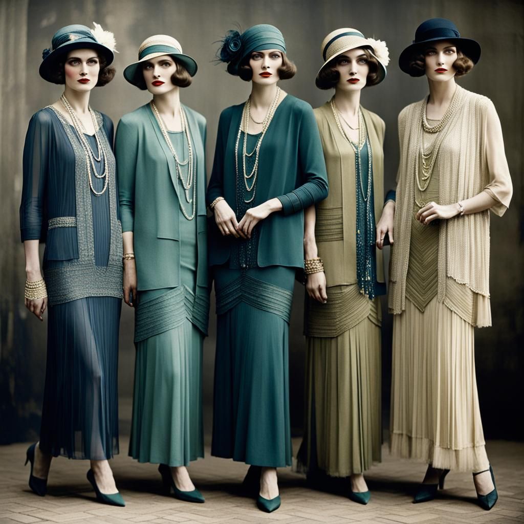 1920s Women's Fashion Through Time in Color