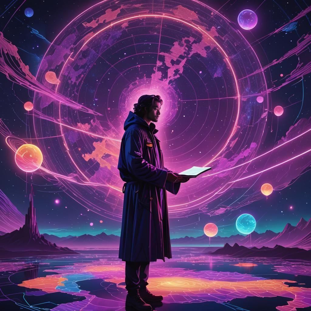 Dream Cartographer Charts Surreal Landscapes in Neon