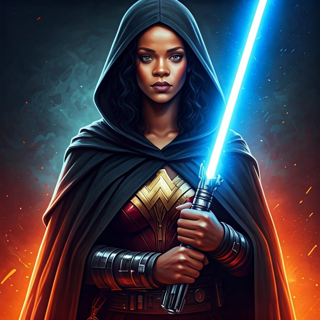 Rihanna as Wonder Woman Jedi Knight