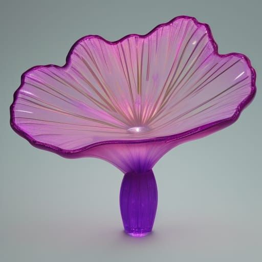 Transparent Glass Cellulose Flower with 96 Petals