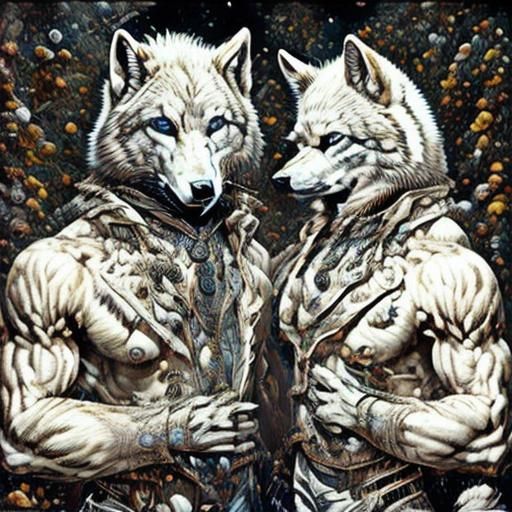 Two Alpha Wolves Face Off to Protect Tiger Cub