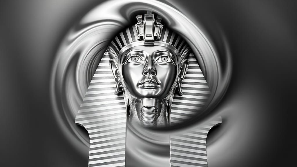 Iridescent Pharaoh Vortex in Mapplethorpe Style