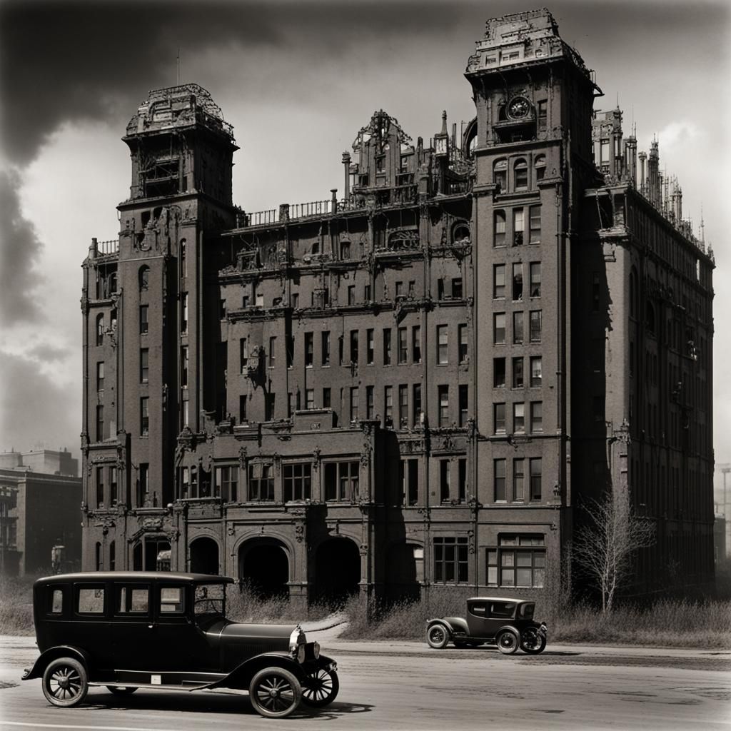 Steampunk Gothic Hospital in Overcast City