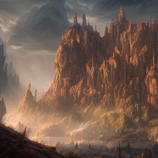 Detailed Matte Painting of Spearfinger in Unreal Engine