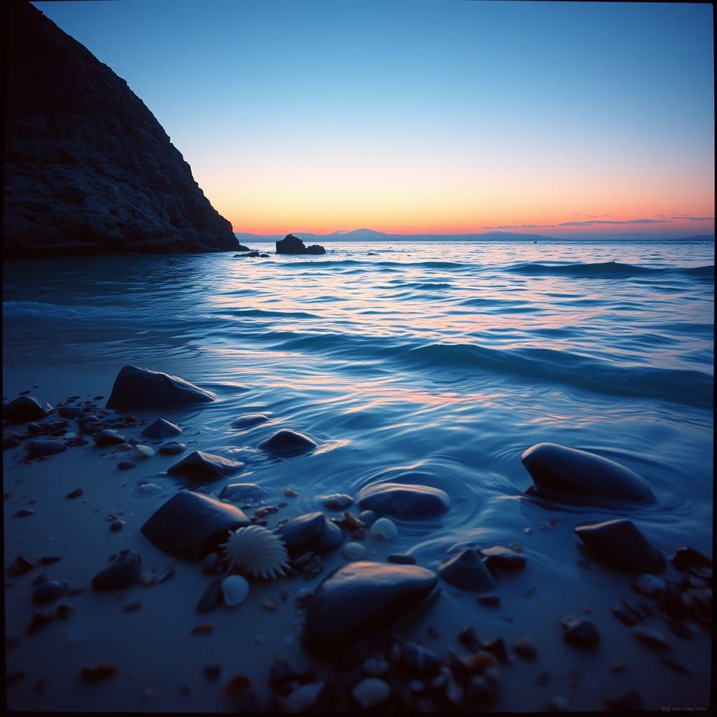 Water Wonders: Majestic Rock Formation on Serene Beach at Du...