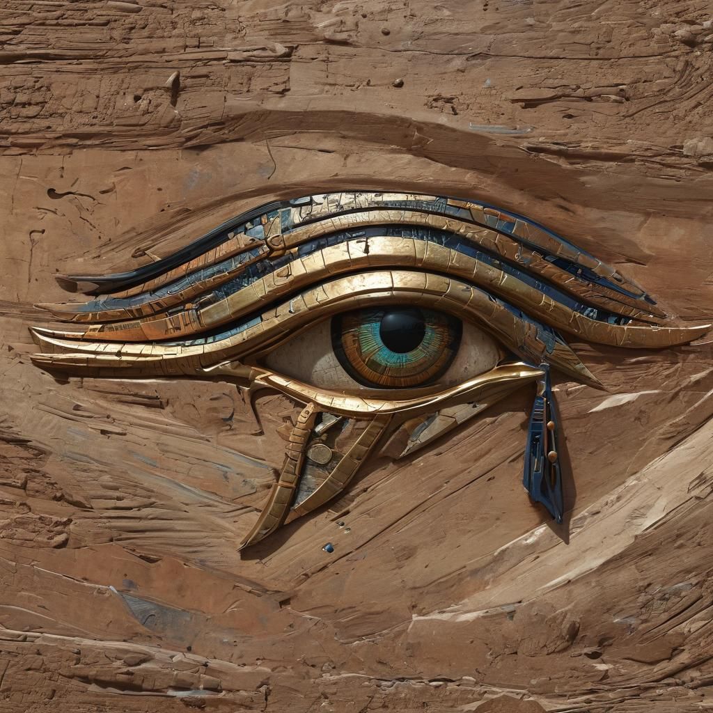 Hyperrealistic Sci-Fi Masterpiece of Horus Eye with Galactic...