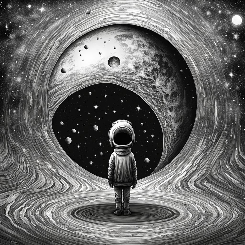 Empty Soul Encased in Teardrop in Space