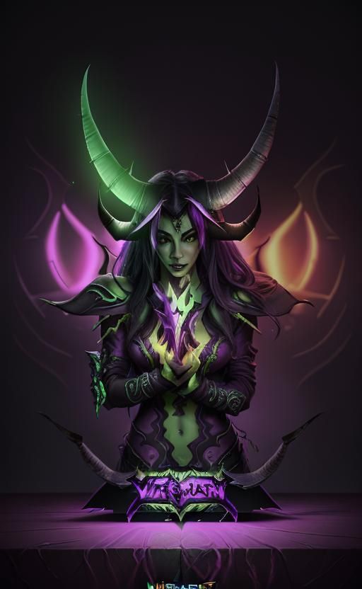 Stylized Demon Hunter Portrait in 3D Digital Art
