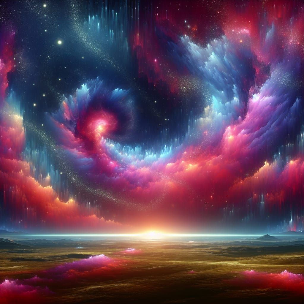Cosmic Nebula Formation as Detailed Matte Painting