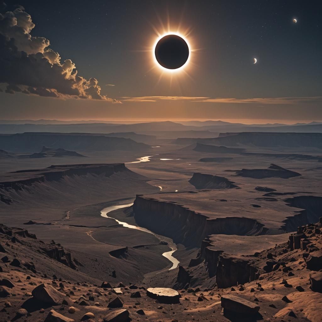 Primordial Landscape Under Total Solar Eclipse