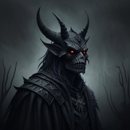 Grotesque Horned Creature in Dark Fantasy Art