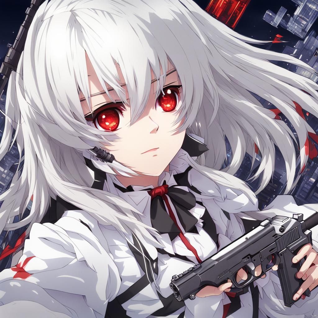 Anime Maid Girl with Gun, Manga Style