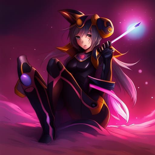 Pink Protogen in Anime Manga Style