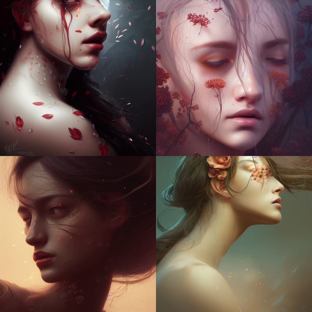 Intricate Nymph Portrait in Dark Fantasy Style