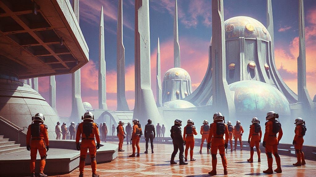 Utopic Sci-Fi Structures in Space: Futuristic Surrealism