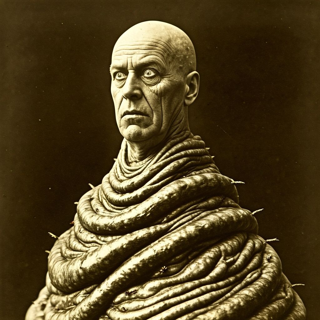 Macabre Bloated Tentacles in Gritty Vintage Photogravure