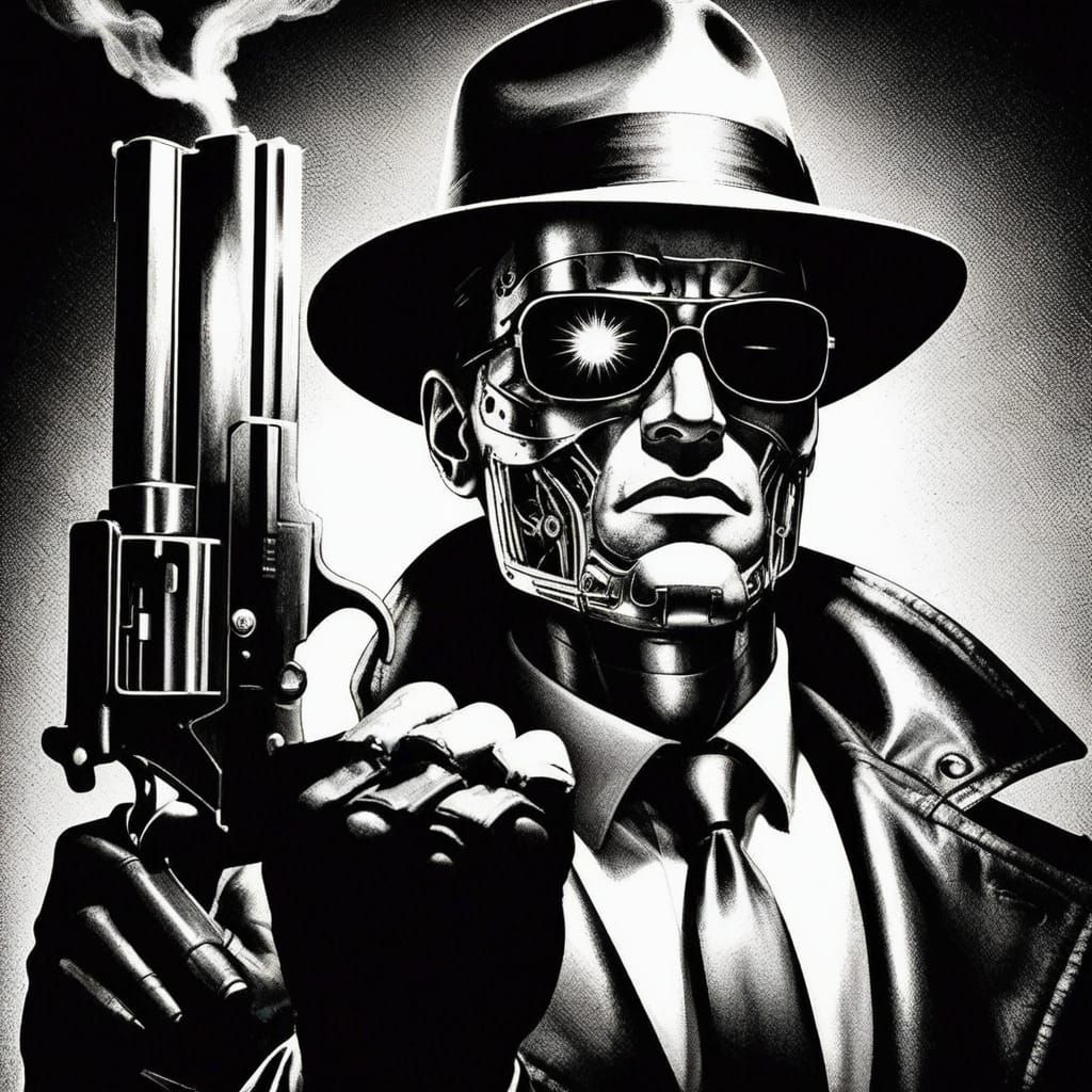 Terminator Detective Confronts Mafia in Film Noir Style