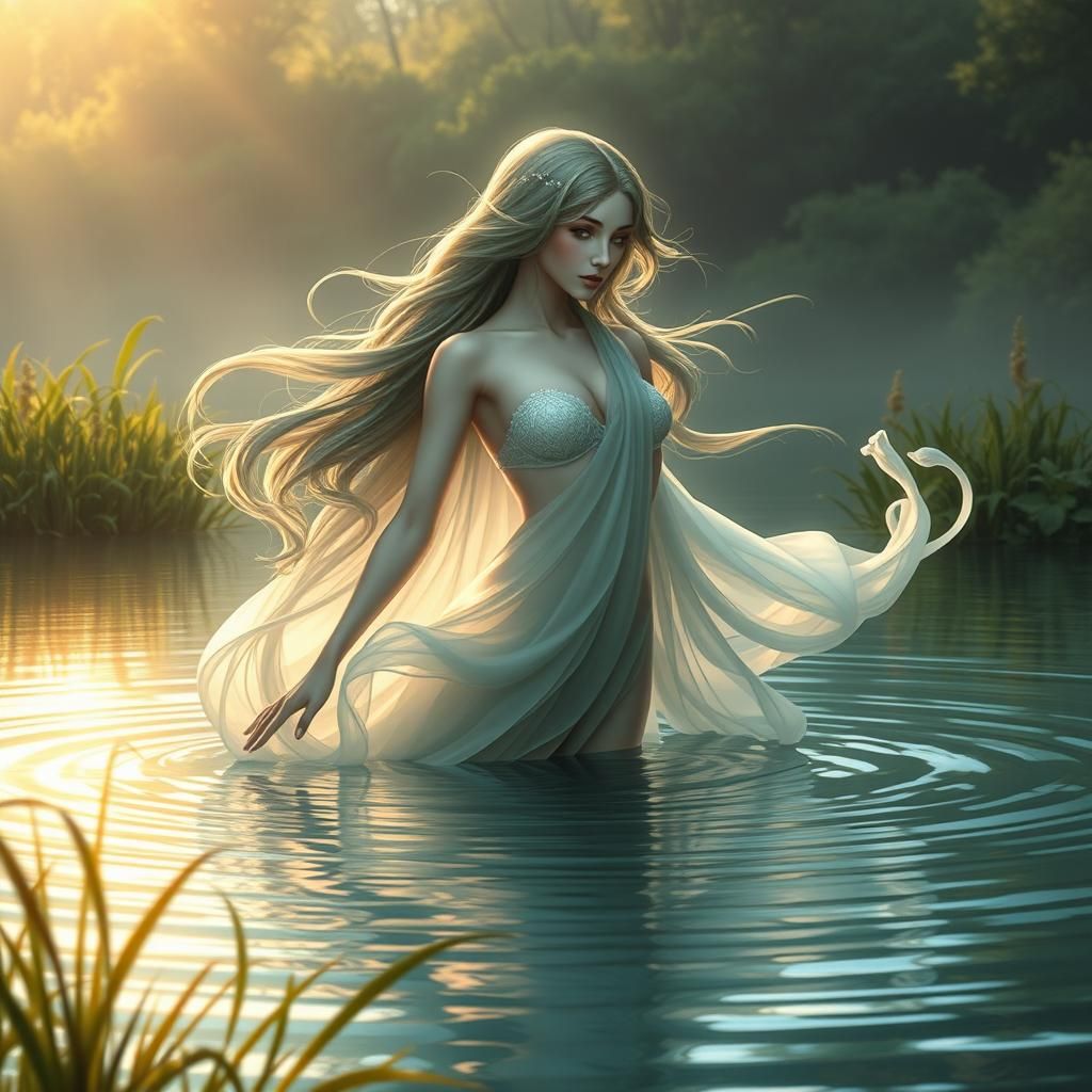 Water Elemental Emerges in Art Nouveau Style