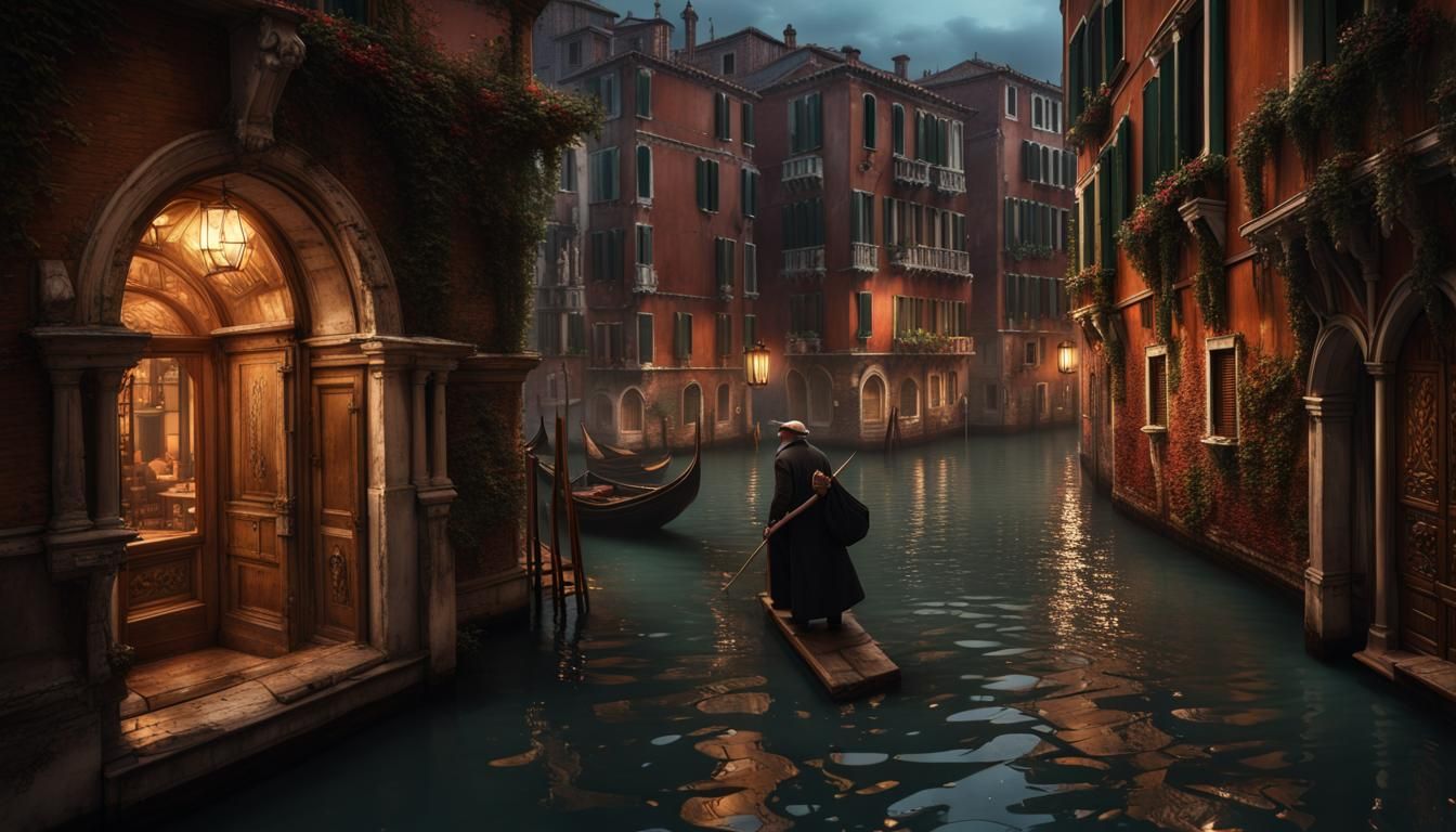 Rainy Night in Venice: Old Man's Memories