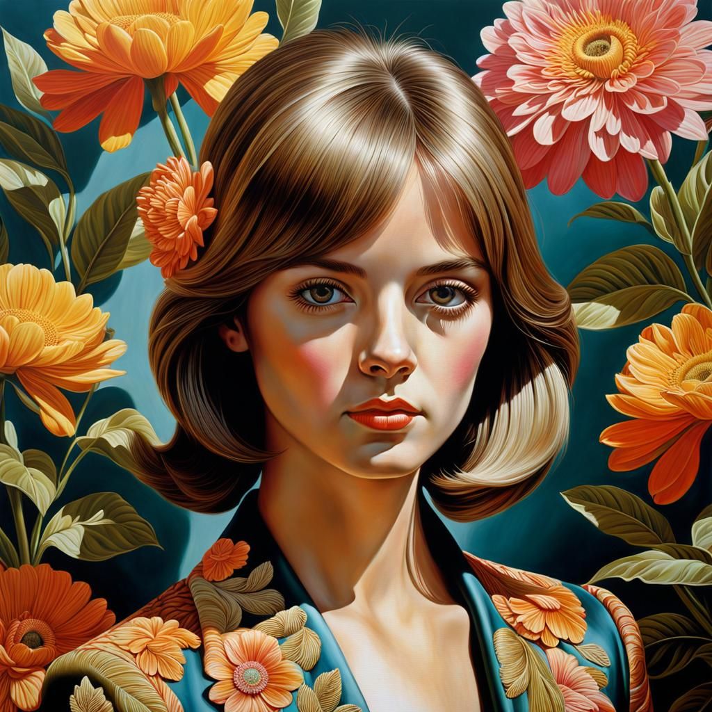 Hyperrealistic Portrait of a 1970s Baroness