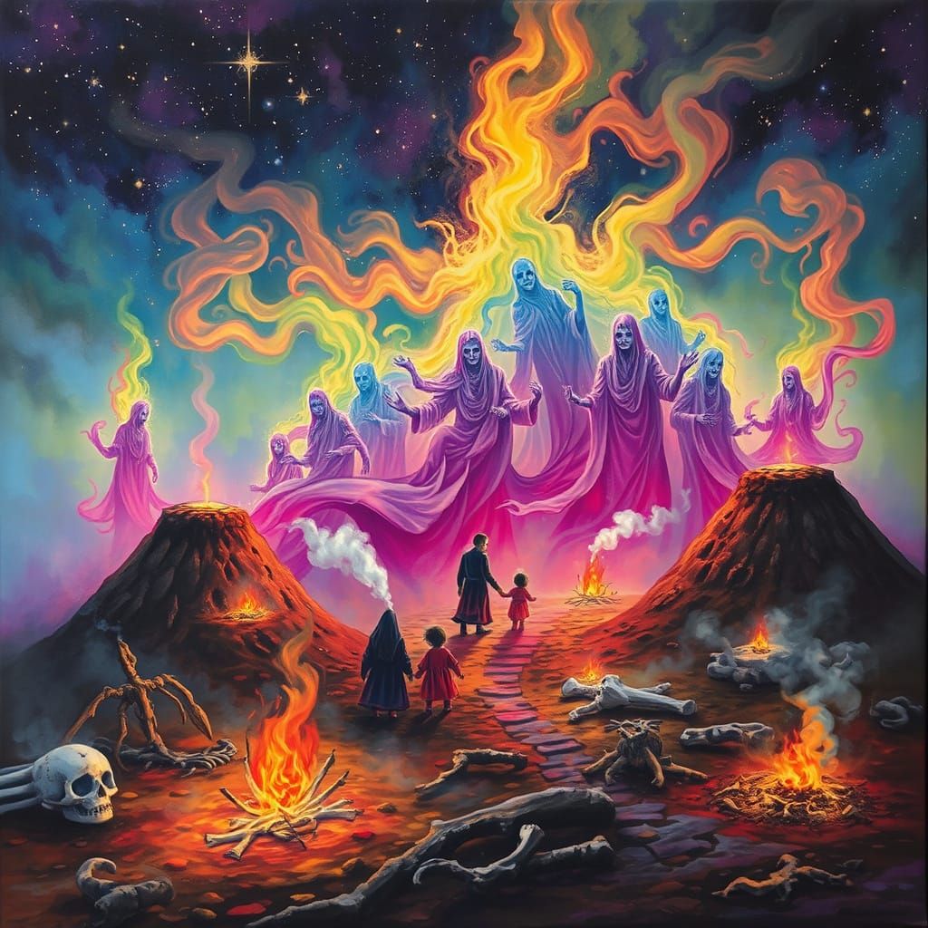 Spectral Ancestors Watch Over Descendants in Starry Burial G...