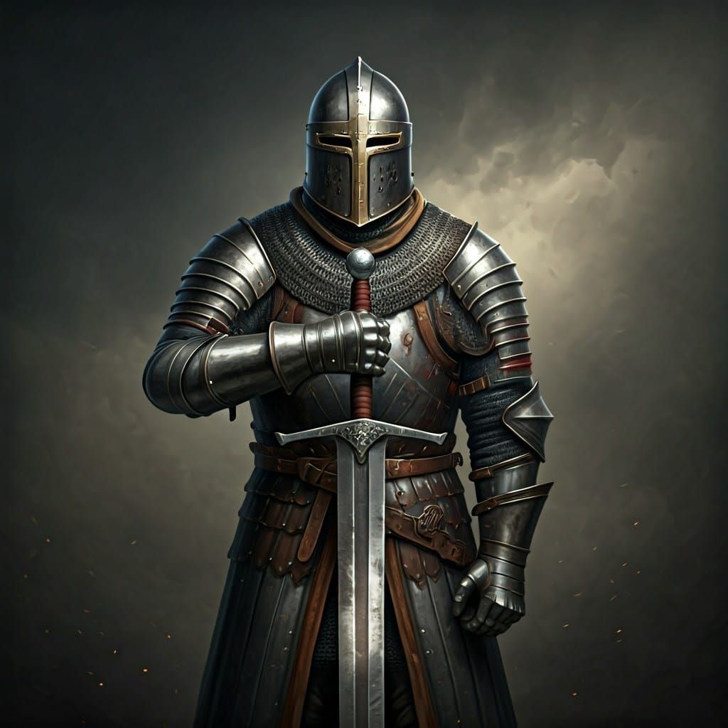 Guardian Knight with Longsword in Ornate Armor