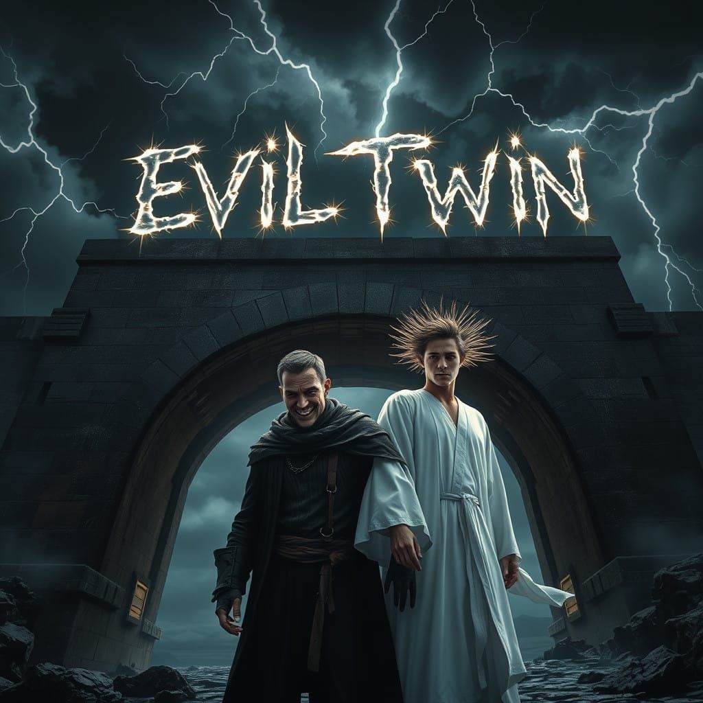 Dark Angel Twin Confronts Evil Brother Under Ancient Bridge