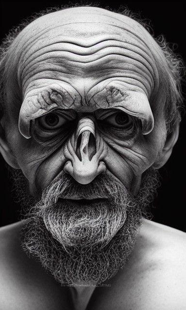 Surrealistic old man portrait