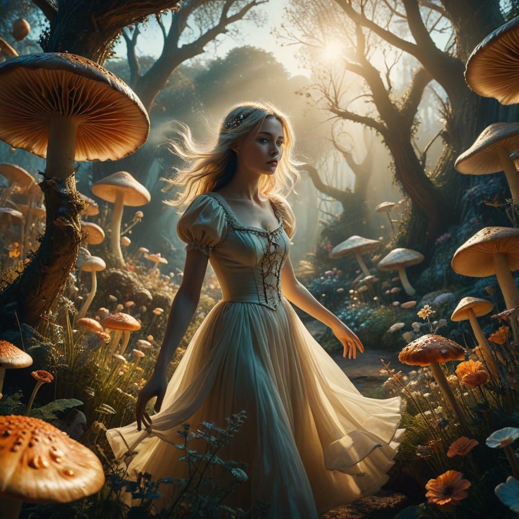 Whimsical Wonderland Scene in Dreamlike Style