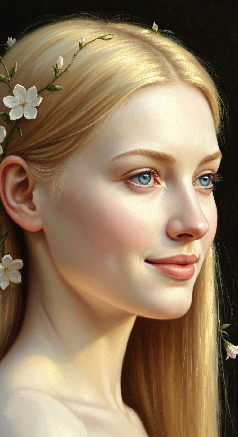 Serene Woman Portrait in Golden Hour Light