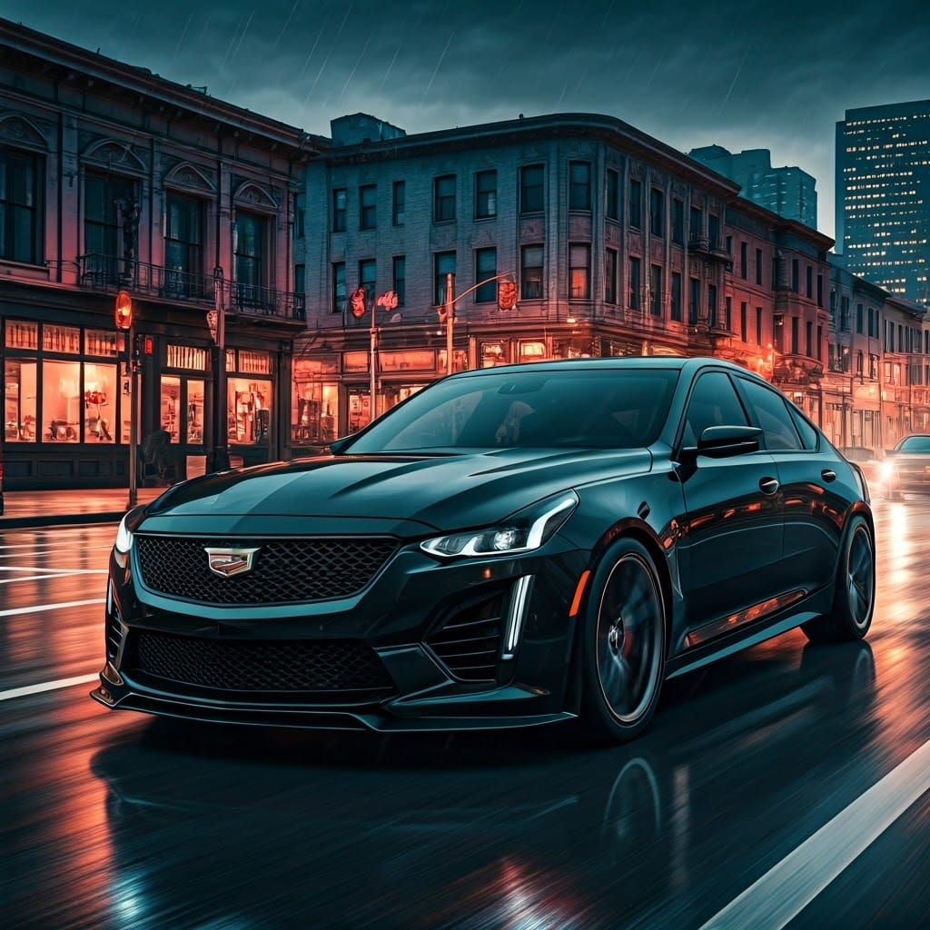 Cadillac CT5-V Blackwing in Comic Book Style