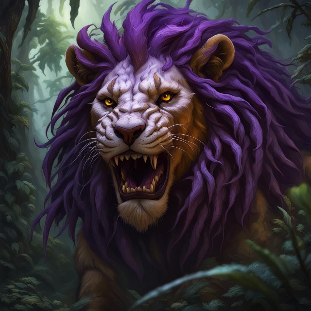 Possessed Lioness: Dark Fantasy Concept Art